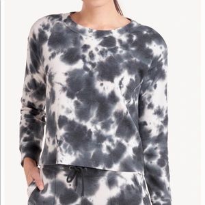 Splendid Cloud Tie Dye Pullover Navy SMALL